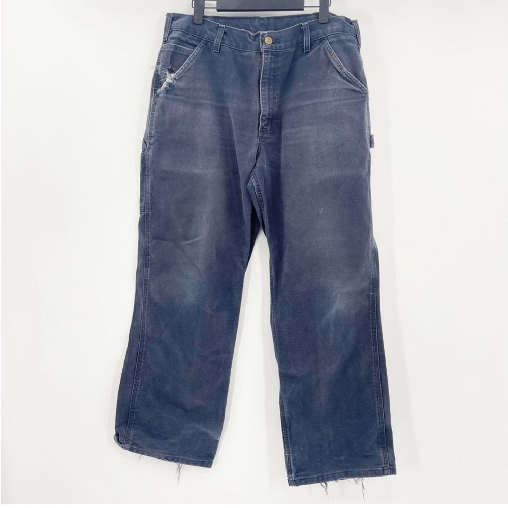 Carhartt Dungaree Work Pant Men's Size 34×30
Blue Mid Rise Relaxed Fit Denim